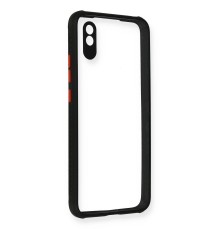 Xiaomi Redmi 9A Kılıf Miami Şeffaf Silikon - Siyah
