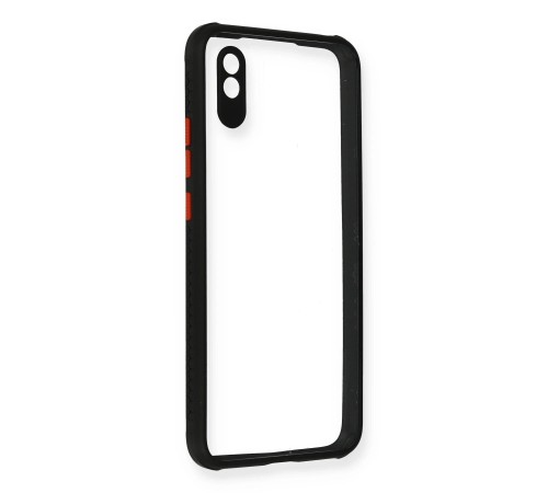 Xiaomi Redmi 9A Kılıf Miami Şeffaf Silikon - Siyah