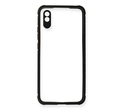 Xiaomi Redmi 9A Kılıf Miami Şeffaf Silikon - Siyah
