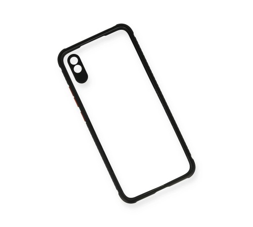 Xiaomi Redmi 9A Kılıf Miami Şeffaf Silikon - Siyah