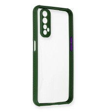 Realme 7 Kılıf Miami Şeffaf Silikon - Koyu Yeşil