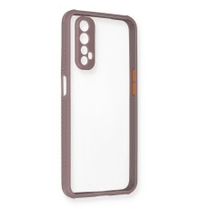 Realme 7 Kılıf Miami Şeffaf Silikon - Açık Mor