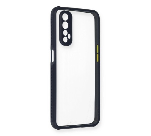 Realme 7 Kılıf Miami Şeffaf Silikon - Lacivert