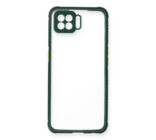 Oppo A73 Kılıf Miami Şeffaf Silikon - Koyu Yeşil