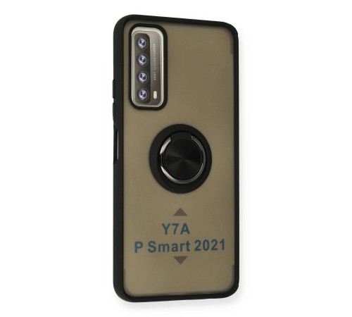 Huawei P Smart 2021 Kılıf Montreal Yüzüklü Silikon Kapak - Siyah Huawei P Smart 2021 Kılıf Montreal Yüzüklü Silikon Kapak - Siyah