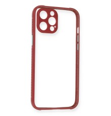iPhone 12 Pro Kılıf Miami Şeffaf Silikon - Fuşya