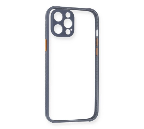 iPhone 12 Pro Kılıf Miami Şeffaf Silikon - Gri iPhone 12 Pro Kılıf Miami Şeffaf Silikon - Gri
