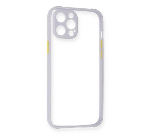 iPhone 12 Pro Kılıf Miami Şeffaf Silikon - Lila iPhone 12 Pro Kılıf Miami Şeffaf Silikon - Lila