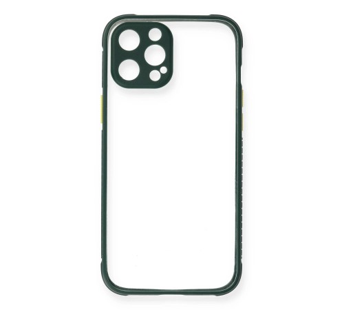 iPhone 12 Pro Kılıf Miami Şeffaf Silikon - Koyu Yeşil iPhone 12 Pro Kılıf Miami Şeffaf Silikon - Koyu Yeşil