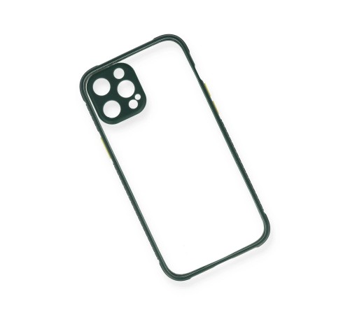 iPhone 12 Pro Kılıf Miami Şeffaf Silikon - Koyu Yeşil iPhone 12 Pro Kılıf Miami Şeffaf Silikon - Koyu Yeşil