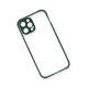 iPhone 12 Pro Kılıf Miami Şeffaf Silikon - Koyu Yeşil