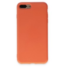 iPhone 7 Plus Kılıf Nano içi Kadife Silikon - Turuncu