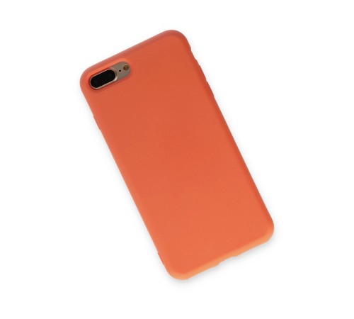 iPhone 7 Plus Kılıf Nano içi Kadife Silikon - Turuncu iPhone 7 Plus Kılıf Nano içi Kadife Silikon - Turuncu