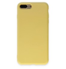 iPhone 7 Plus Kılıf Nano içi Kadife Silikon - Sarı