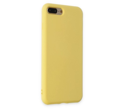 iPhone 7 Plus Kılıf Nano içi Kadife Silikon - Sarı iPhone 7 Plus Kılıf Nano içi Kadife Silikon - Sarı