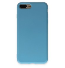 iPhone 7 Plus Kılıf Nano içi Kadife Silikon - Mavi