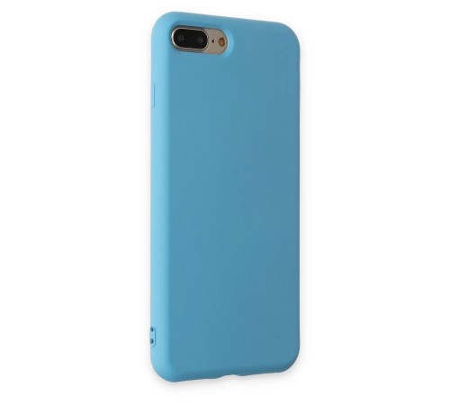 iPhone 7 Plus Kılıf Nano içi Kadife Silikon - Mavi iPhone 7 Plus Kılıf Nano içi Kadife Silikon - Mavi