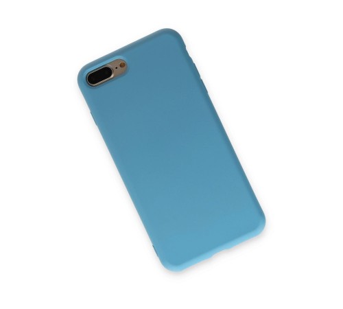 iPhone 7 Plus Kılıf Nano içi Kadife Silikon - Mavi iPhone 7 Plus Kılıf Nano içi Kadife Silikon - Mavi