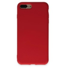 iPhone 7 Plus Kılıf Nano içi Kadife Silikon - Kırmızı