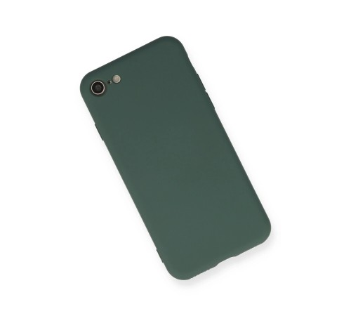 iPhone 7 Kılıf Nano içi Kadife Silikon - Koyu Yeşil