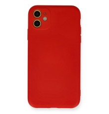 iPhone 11 Kılıf Nano içi Kadife Silikon - Kırmızı