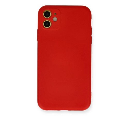 iPhone 11 Kılıf Nano içi Kadife Silikon - Kırmızı