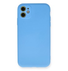 iPhone 11 Kılıf Nano içi Kadife Silikon - Mavi