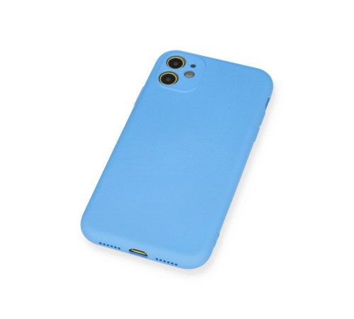 iPhone 11 Kılıf Nano içi Kadife Silikon - Mavi iPhone 11 Kılıf Nano içi Kadife Silikon - Mavi