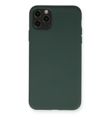 iPhone 11 Pro Max Kılıf Nano içi Kadife Silikon - Koyu Yeşil