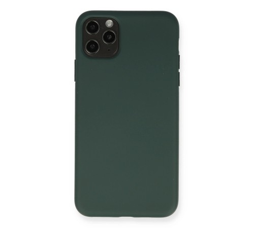 iPhone 11 Pro Max Kılıf Nano içi Kadife Silikon - Koyu Yeşil iPhone 11 Pro Max Kılıf Nano içi Kadife Silikon - Koyu Yeşil