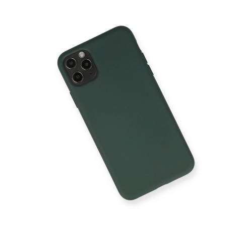 iPhone 11 Pro Max Kılıf Nano içi Kadife Silikon - Koyu Yeşil iPhone 11 Pro Max Kılıf Nano içi Kadife Silikon - Koyu Yeşil
