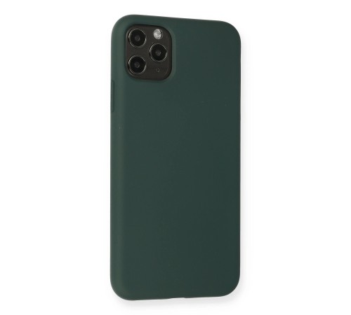 iPhone 11 Pro Max Kılıf Nano içi Kadife Silikon - Koyu Yeşil iPhone 11 Pro Max Kılıf Nano içi Kadife Silikon - Koyu Yeşil