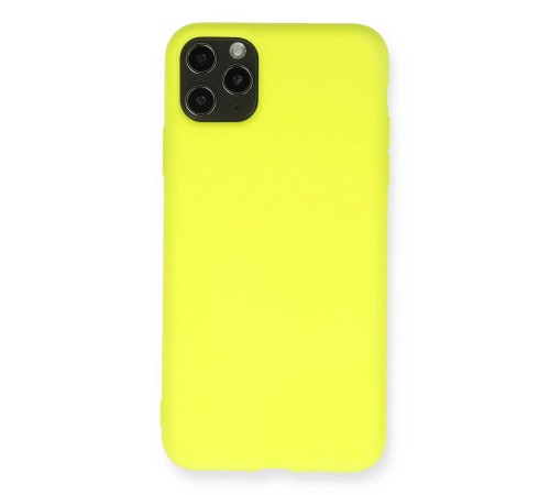 iPhone 11 Pro Max Kılıf Nano içi Kadife Silikon - Sarı iPhone 11 Pro Max Kılıf Nano içi Kadife Silikon - Sarı