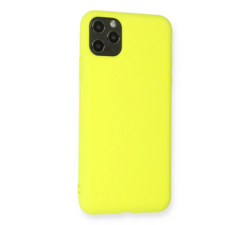 iPhone 11 Pro Max Kılıf Nano içi Kadife Silikon - Sarı iPhone 11 Pro Max Kılıf Nano içi Kadife Silikon - Sarı