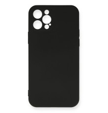 iPhone 12 Pro Max Kılıf Nano içi Kadife Silikon - Siyah