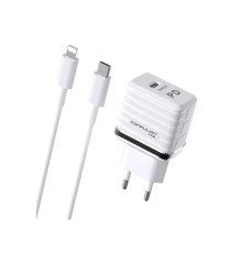 Konfulon C32D 20W PD Şarj Cihazı + DC13 1M 20W Type-C to Lightning Kablolu Şarj Cihazı iphone Uyumlu