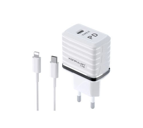 Konfulon C32D 20W PD Şarj Cihazı + DC13 1M 20W Type-C to Lightning Kablolu Şarj Cihazı iphone Uyumlu Konfulon C32D 20W PD Şarj Cihazı + DC13 1M 20W Type-C to Lightning Kablolu Şarj Cihazı iphone Uyumlu