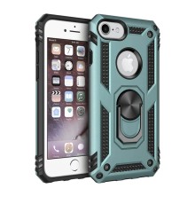 iPhone 7 Kılıf Sofya Yüzüklü Silikon Kapak - Yeşil