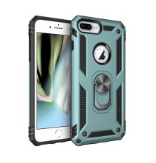 iPhone 7 Plus Kılıf Sofya Yüzüklü Silikon Kapak - Yeşil
