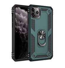 iPhone 11 Pro Kılıf Sofya Yüzüklü Silikon Kapak - Yeşil