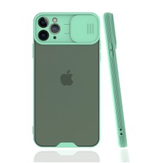 iPhone 11 Pro Max Kılıf Platin Kamera Koruma Silikon - Açık Yeşil