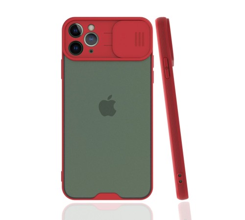 iPhone 11 Pro Max Kılıf Platin Kamera Koruma Silikon - Kırmızı iPhone 11 Pro Max Kılıf Platin Kamera Koruma Silikon - Kırmızı