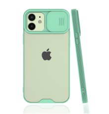 iPhone 12 Kılıf Platin Kamera Koruma Silikon - Açık Yeşil