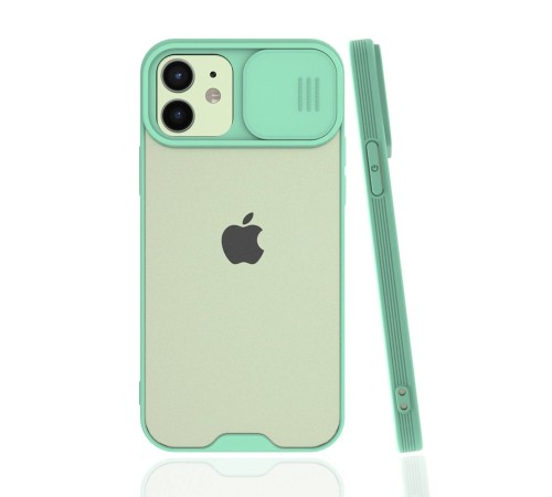 iPhone 12 Kılıf Platin Kamera Koruma Silikon - Açık Yeşil iPhone 12 Kılıf Platin Kamera Koruma Silikon - Açık Yeşil