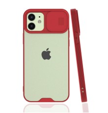 iPhone 12 Kılıf Platin Kamera Koruma Silikon - Kırmızı