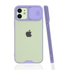 iPhone 12 Kılıf Platin Kamera Koruma Silikon - Lila