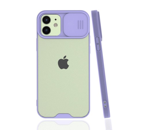 iPhone 12 Kılıf Platin Kamera Koruma Silikon - Lila iPhone 12 Kılıf Platin Kamera Koruma Silikon - Lila