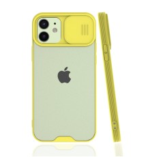 iPhone 12 Kılıf Platin Kamera Koruma Silikon - Sarı