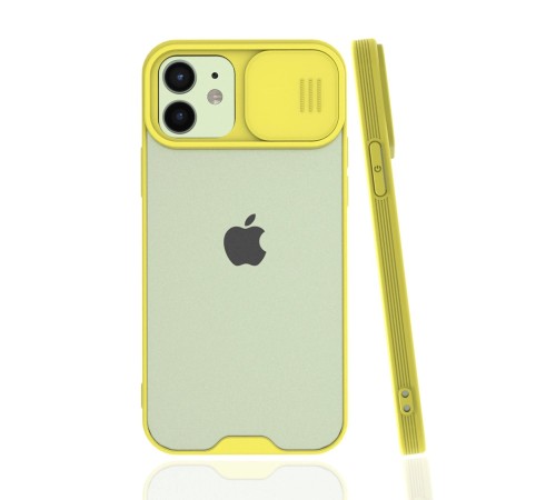 iPhone 12 Kılıf Platin Kamera Koruma Silikon - Sarı iPhone 12 Kılıf Platin Kamera Koruma Silikon - Sarı