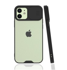 iPhone 12 Kılıf Platin Kamera Koruma Silikon - Siyah